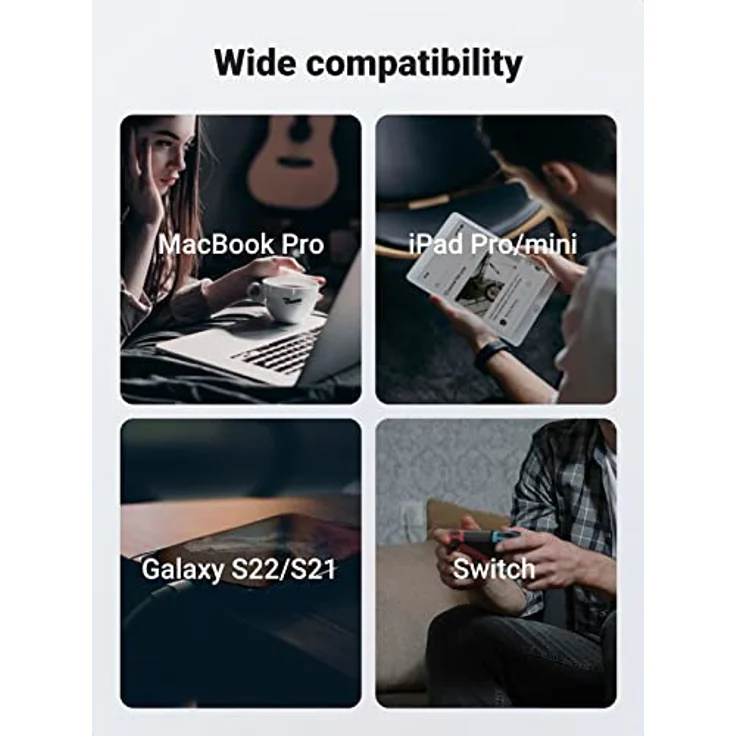 Ugreen USB Typ C - USB Typ C Kabel 2m, 100W Power Delivery, Quick Charge 3.0, grau, 480 Mbps – Bild 6