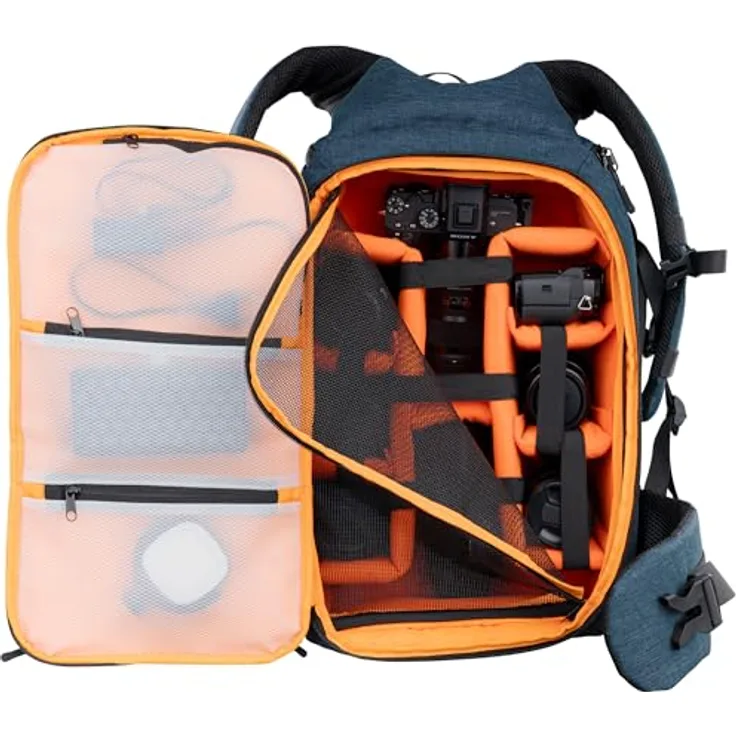 Dörr Prag Pro, Fotorucksack 20 l für DSLR mit wasserdichtem Polyester, blau