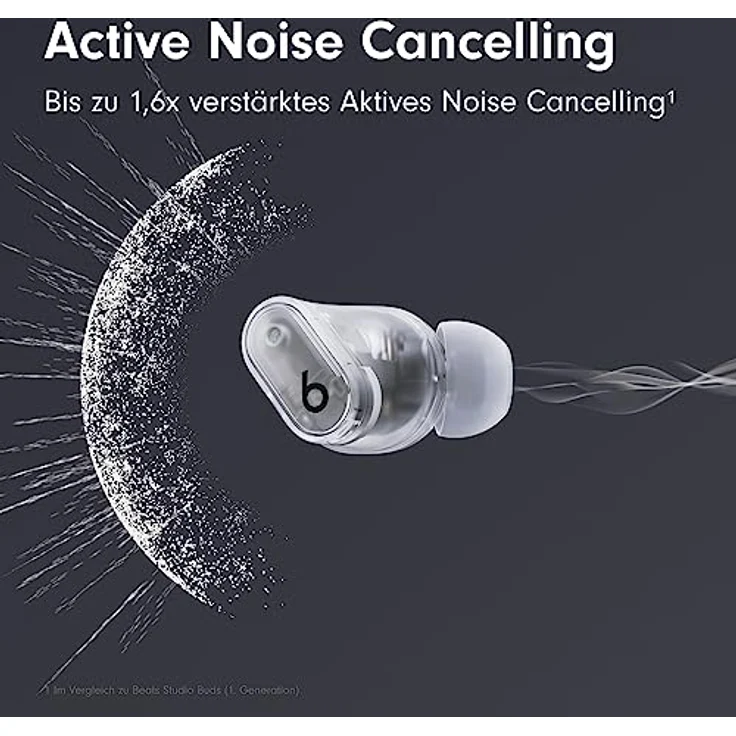 Beats Studio Buds + (2023) – Komplett kabellose Noise Cancelling In-Ear Kopfhörer, verbesserte Apple & Android Kompatibilität, eingebautes Mikrofon, Schweiß-beständige Bluetooth Kopfhörer- Transparent – Bild 2