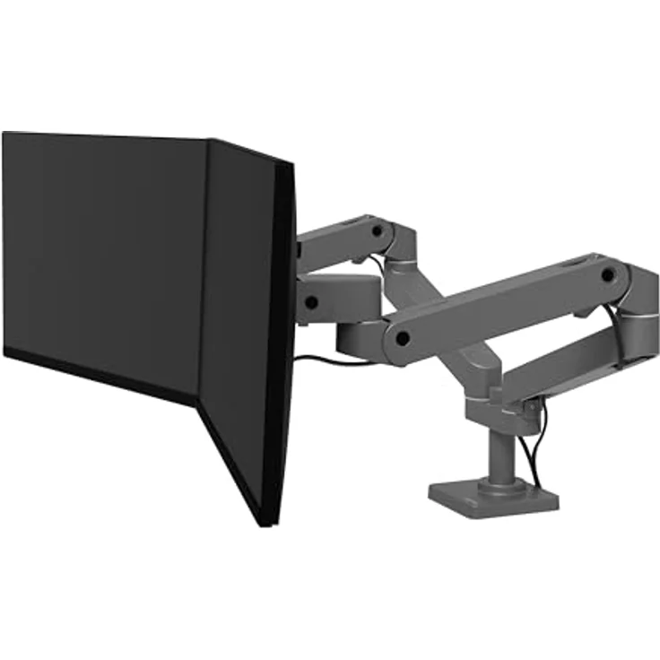 Ergotron Tischhalterung für 2 Monitore bis je 27 Zoll, VESA Standard, Constant Force Bewegungstechnologie, Schwarz – Bild 3
