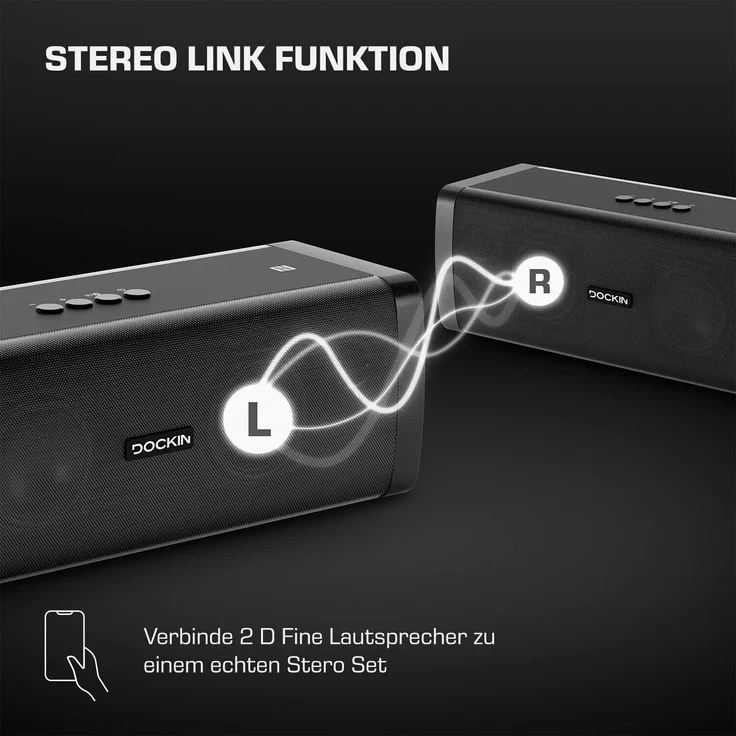 Dockin D Fine Evo Bluetooth-Lautsprecher, schwarz – Bild 3