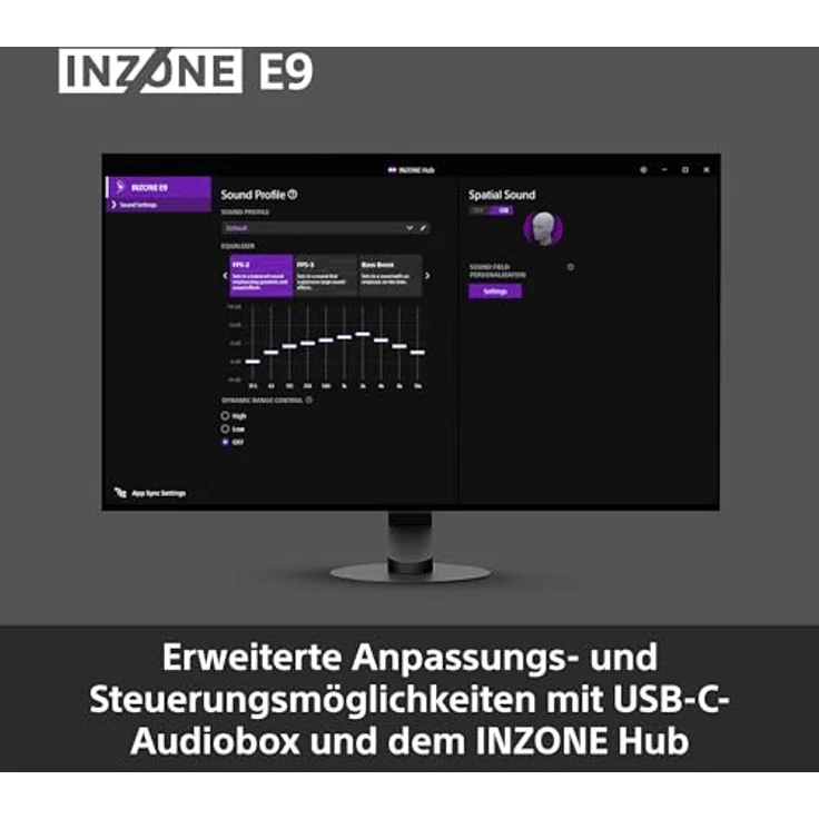 SONY INZONE E9, In-ear Gaming-Kopfhörer mit 360 Spatial Sound, Noise Isolation, USB-C Audiobox, Schwarz – Bild 6