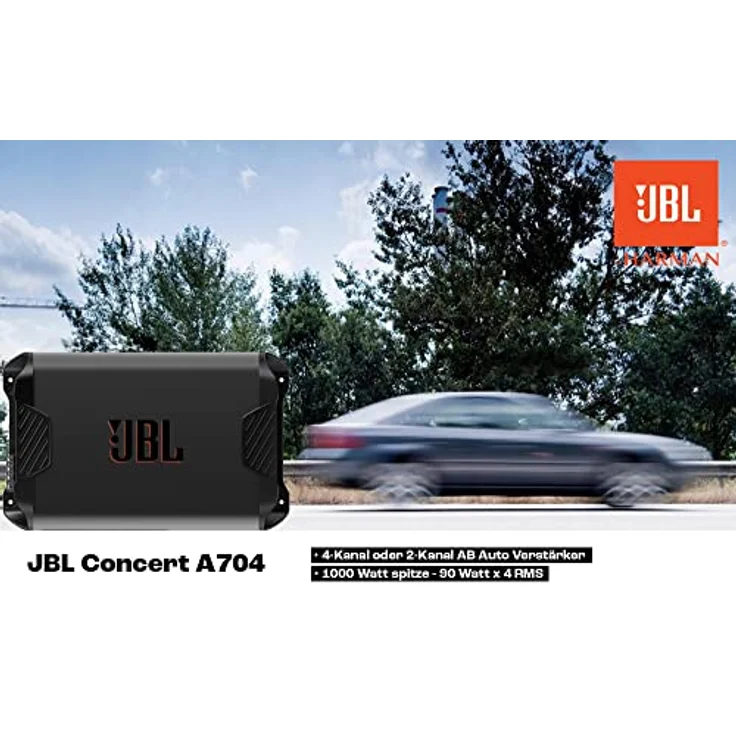 JBL Concert A704 Audioverstärker, 4-Kanal Verstärker mit 70 W RMS, schwarz – Bild 6