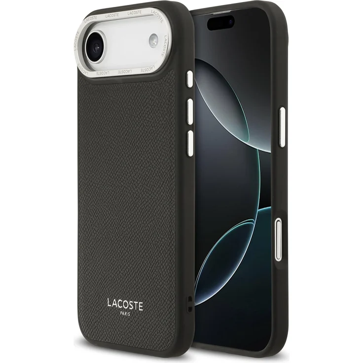 Lacoste Hülle PU Leder Champs Elysees, elegante MagSafe Schutzhülle für Apple iPhone Air, strapazierfähig und passgenau