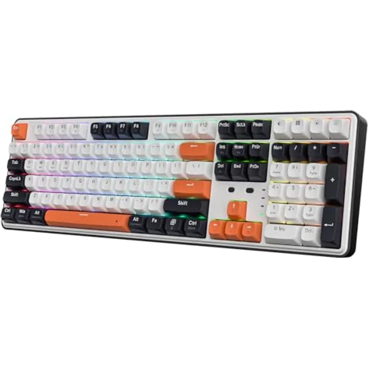 Redragon K689 PRO, Kabellose RGB-Gaming-Tastatur mit 104 Tasten, Hot-Swap-Sockel, mechanischen Mint Mambo-Schaltern, 3-facher Geräuschdämpfung und runden PBT-Tastenkappen