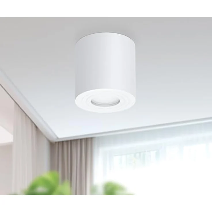 Adviti Megy Deckenleuchte Runde GU10 IP54 Wasserdicht 50W Max (Weiß) - Moderne Lampe mit austauschbarer Glühbirne – Bild 2