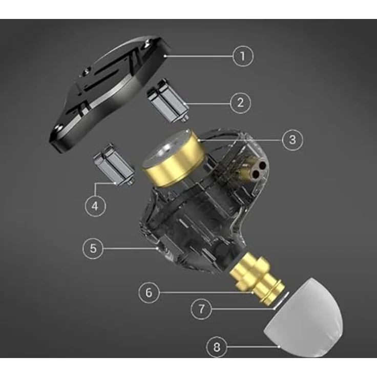 KZ ZS10 PRO X, Kabelgebundene In-Ear Kopfhörer mit Mikrofon, 20 Hz - 40 kHz Frequenzbereich, hohe Empfindlichkeit 112 dB, transparent und schwarz – Bild 4