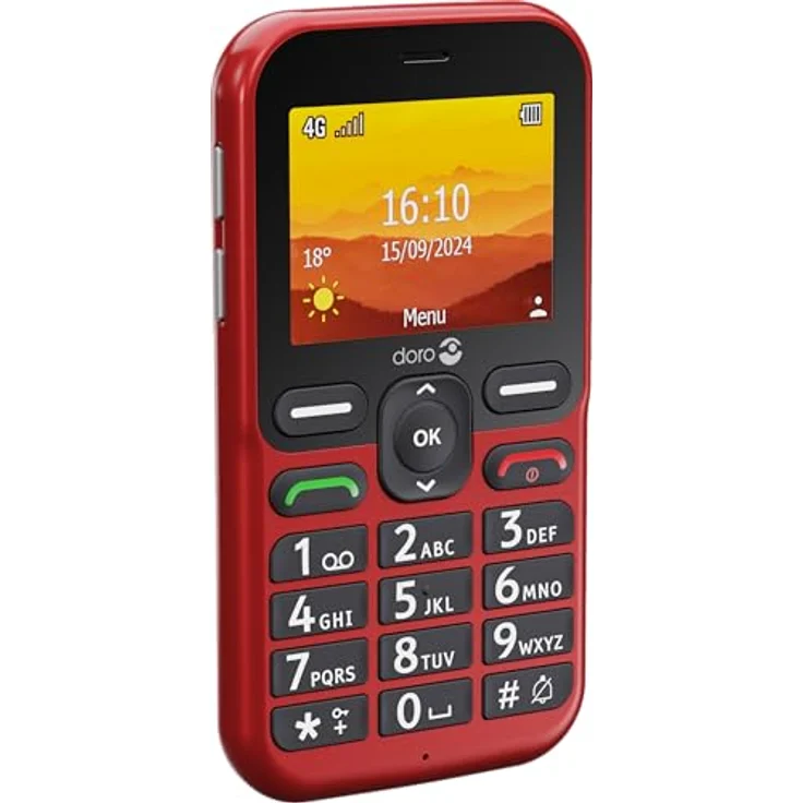 Doro Leva L10 Seniorenhandy, großes Display im Querformat – leistungsstarker Sound – Kamera – Assistenztaste mit GPS-Ortung – Basic-Telefon ohne Internet (rot) – Bild 3