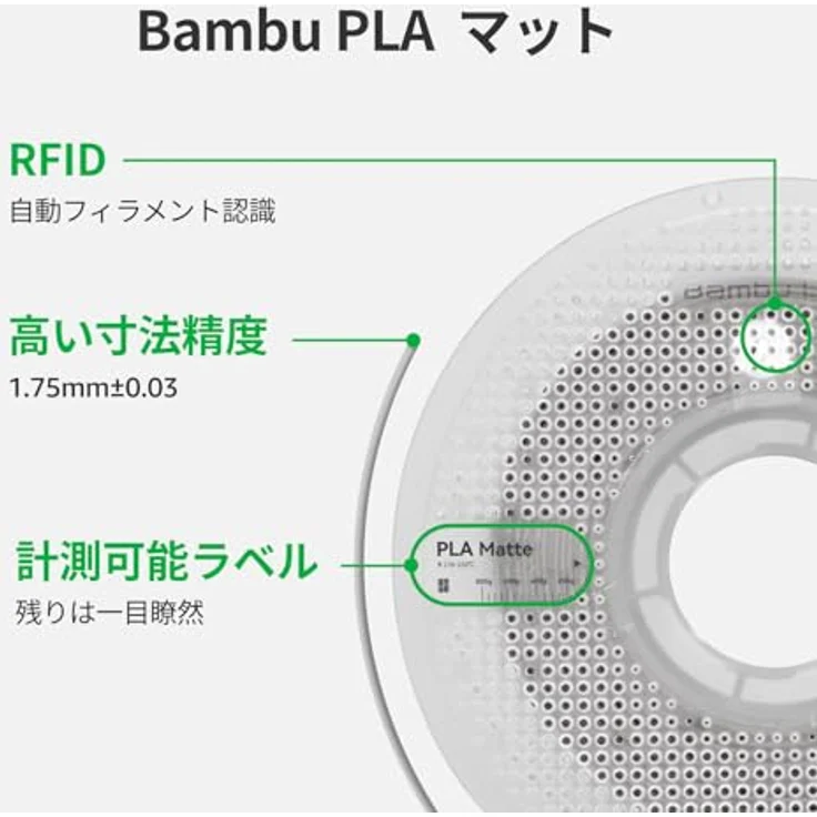 Bambu Lab PLA Matte Refill, 3D Filament spulenlos, 1.75 mm, 1000 g, grau, nachhaltiges Design mit RFID – Bild 6