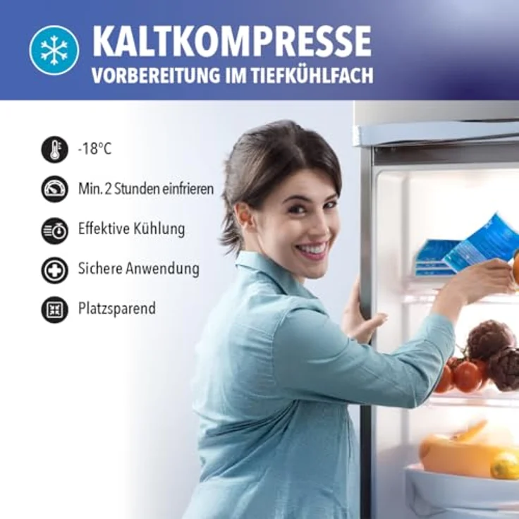 IEA Medical Kalt Warm Kompressen, 3er Set, wiederverwendbare Gel-Kühlkissen, 13x14 cm, für Prellungen und Schmerzen, Blau – Bild 5