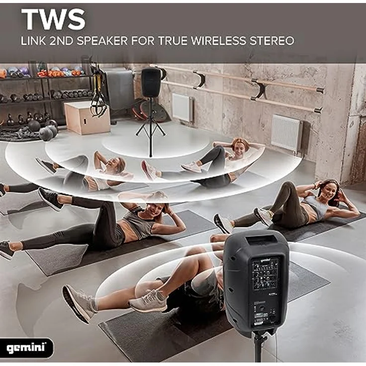Native Gemini AS-2110BT, Aktiver PA Lautsprecher mit 10" Tieftöner, Bluetooth und integrierten Mediaplayer, Schwarz – Bild 6