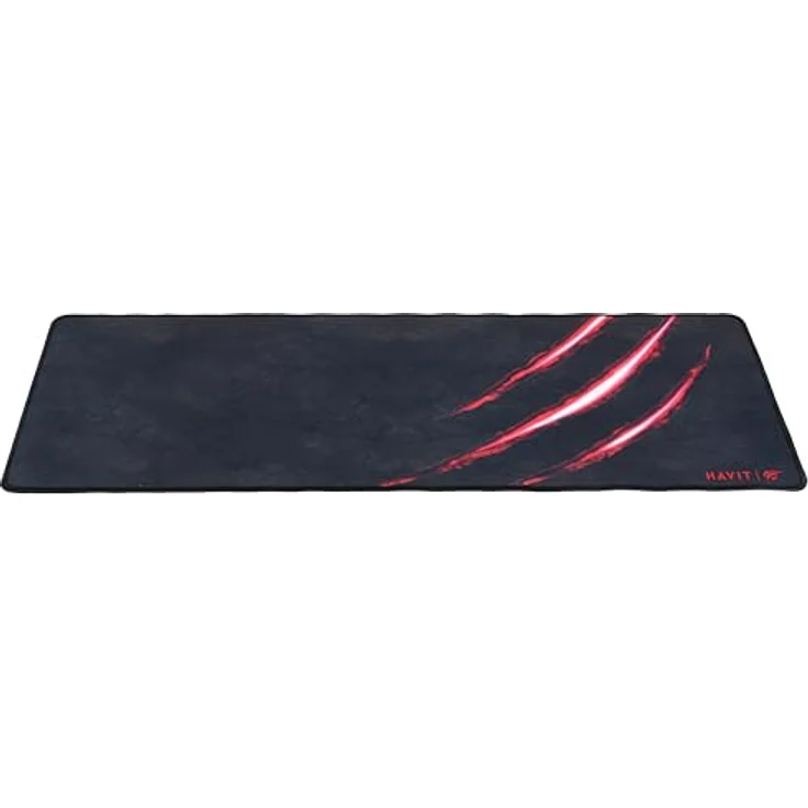 Havit MP861 Gaming Mauspad, 700x300mm groß, gummierte Anti-Rutsch-Oberfläche, genähte Ränder, schwarz – Bild 2