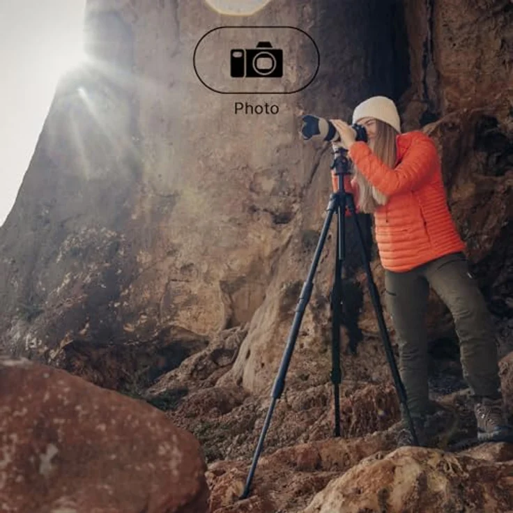 Manfrotto One Photo Alu Stativ, ultrastabil mit XTEND-Beintechnologie, 90°-Schiebesäule, Traglast bis 12 kg, modulare Füße – Bild 6