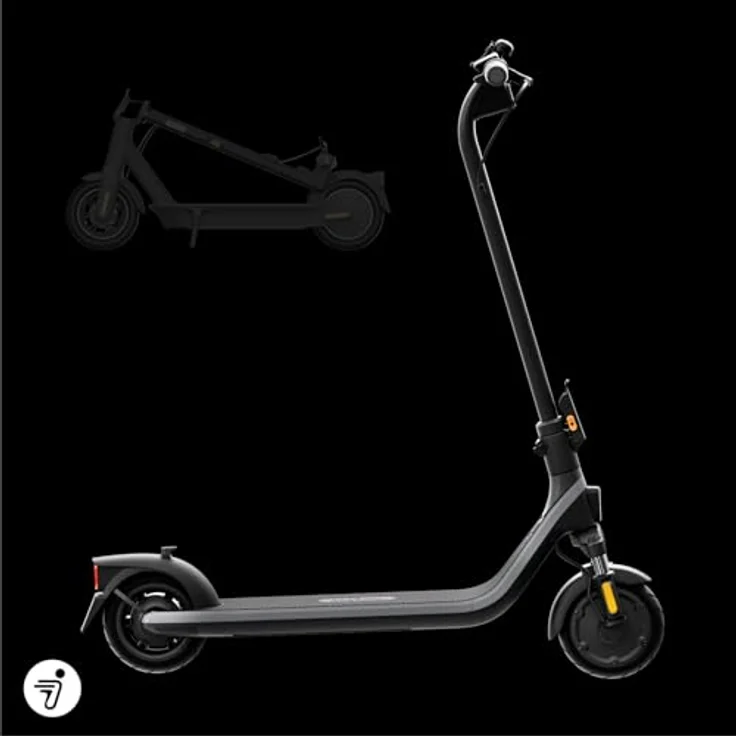Segway-Ninebot E2 D II - Elektroroller mit Straßenzulassung, Federung & Blinker, 20 km/h, 450W Leistung, 25km Reichweite, 90kg Tragkraft, klappbar - App - Schwarz – Bild 2