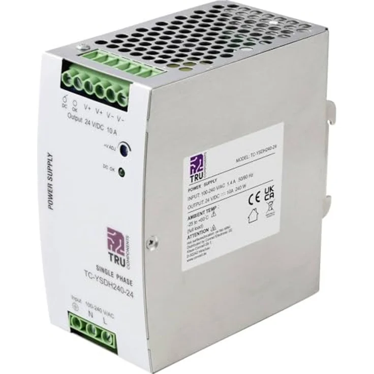 TRU Components TC-13850160 DIN-Schienen-Netzteil 24 V/DC, 10 A, 240 W, 1 Ausgang – Bild 1