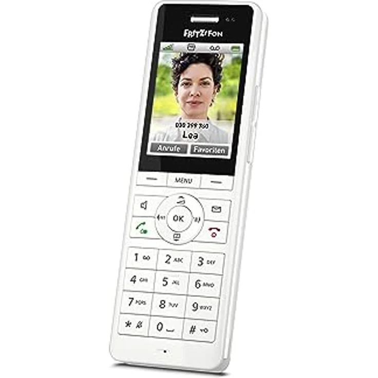 AVM FRITZ!Fon X6 White DECT-Komforttelefon (hochwertiges Farbdisplay, Full-Duplex-Freisprechen, HD-Telefonie, Internet-/Komfortdienste, weiß, deutschsprachige Version – Bild 1