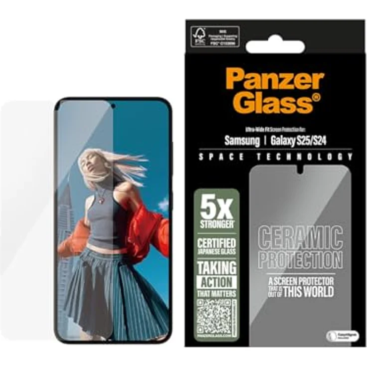 PanzerGlass Ceramic Displayschutz für Samsung Galaxy S25 und S24, splitterfeste transparente Schutzfolie – Bild 2