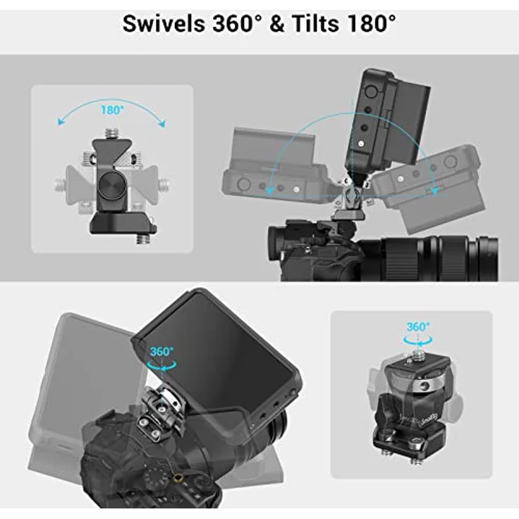 SmallRig 2904 Swivel & Tilt Monitorhalterung mit zwei 1-4'' Schrauben – Bild 4