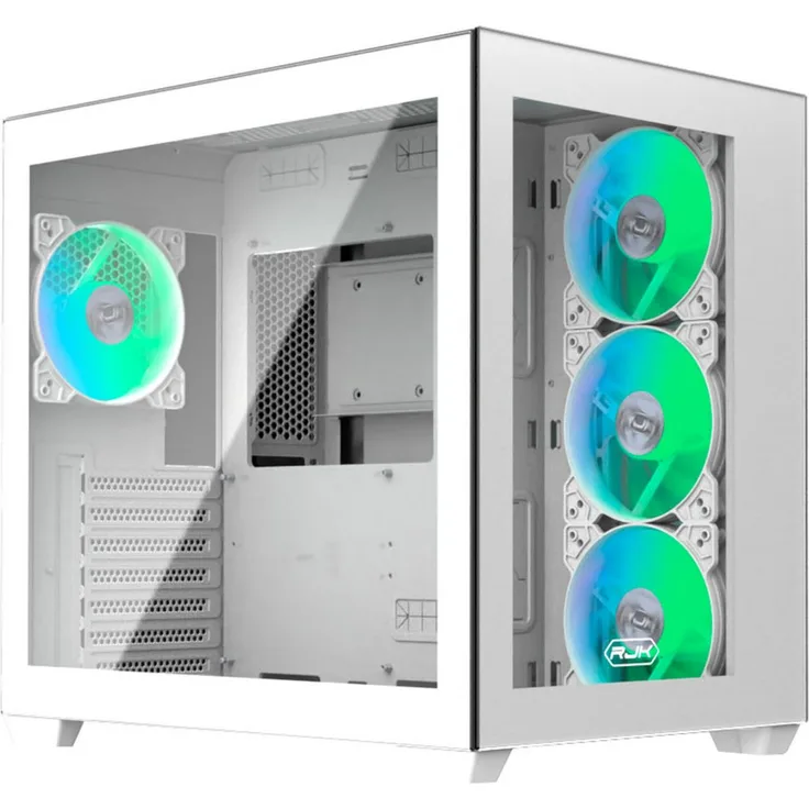 raijintek PC-Gehäuse PAEAN C7 TG4, Kompaktes Gehäuse mit 360 mm Radiator-Support, ARGB-Lüfter und USB-C 3.1, schwarz