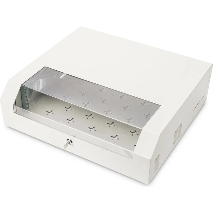 Digitus Wandgehäuse Soho 3 HE, 19 Zoll Serverschrank mit rotierbarer Profilschiene, grau – Bild 1