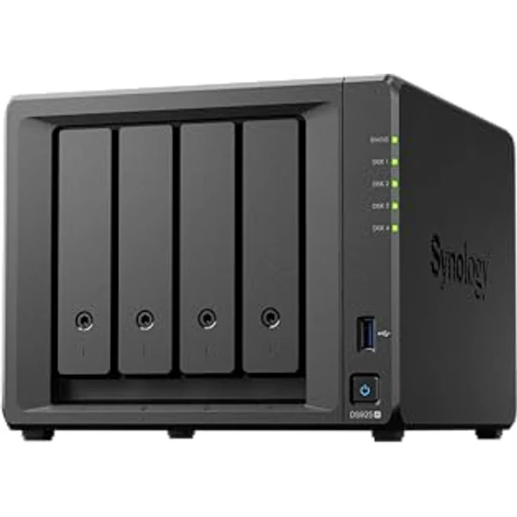 Synology NAS DS925+, 4 Einschübe, erweiterbare Kapazität bis 180 TB, 522/565 MB/s Lese-/Schreibdurchsatz – Bild 1