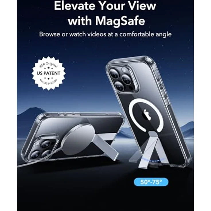 ESR iPhone 16 Pro Hülle mit Ständer, MagSafe-kompatibel, Militärnorm Schutz, stoßfest, klar – Bild 2