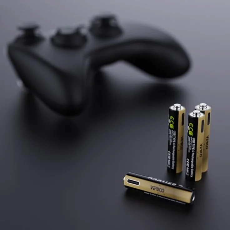 VERICO LoopEnergy Pro AAA 1125 Wiederaufladbare USB-C Batterie, 1,5V 1125 mWh (750mAh), 4er Pack mit Schnellladung in ca. 2 h, inkl. 2 USB-C Ladekabel und praktischer Aufbewahrungsbox – Bild 2