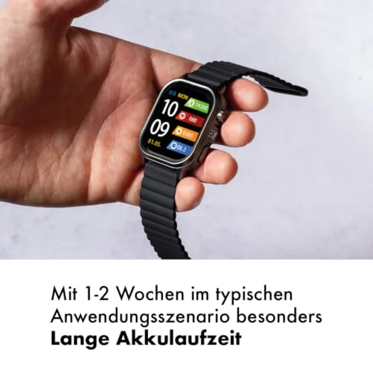 Knauermann PRO 4 Ultra Gesundheitsuhr, 1,95 Zoll AMOLED Display, integriertes GPS, langanhaltende Akkulaufzeit bis 25 Tage, Milanaiseband – Bild 9