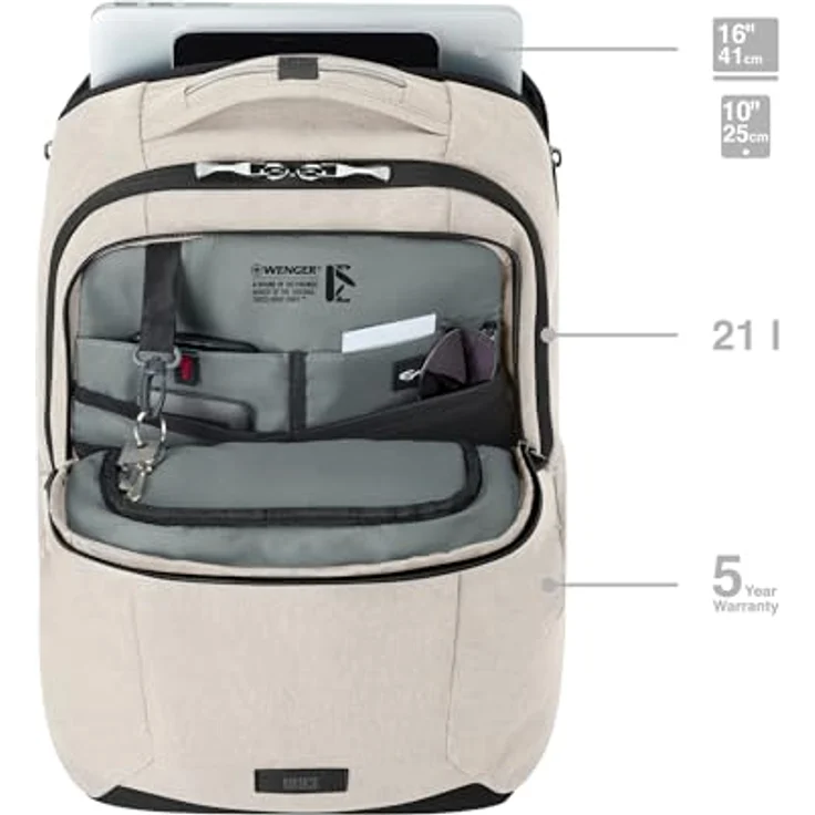 Wenger MX Professional, Rucksack für Laptops bis 40,6 cm, wasserabweisend mit Anti-Diebstahl-Verschluss – Bild 2