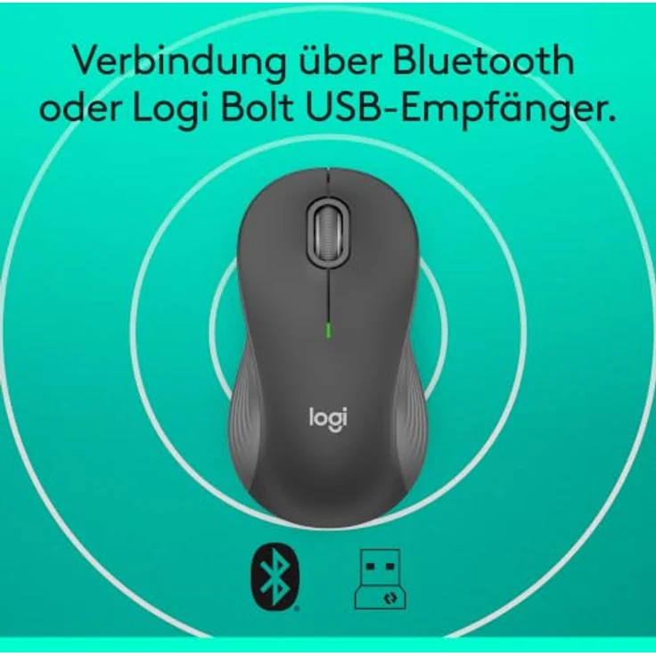 Logitech Signature M550L, kabellose Maus für große Hände mit SilentTouch Technologie, Schwarz – Bild 5