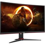 AOC Gaming CQ27G2SE - 27 Zoll QHD Curved Monitor, FreeSync Premium (165 Hz, HDMI 1.4, DisplayPort 1.2) schwarz-rot, kontraststarkes VA Panel, 1 ms Reaktionszeit