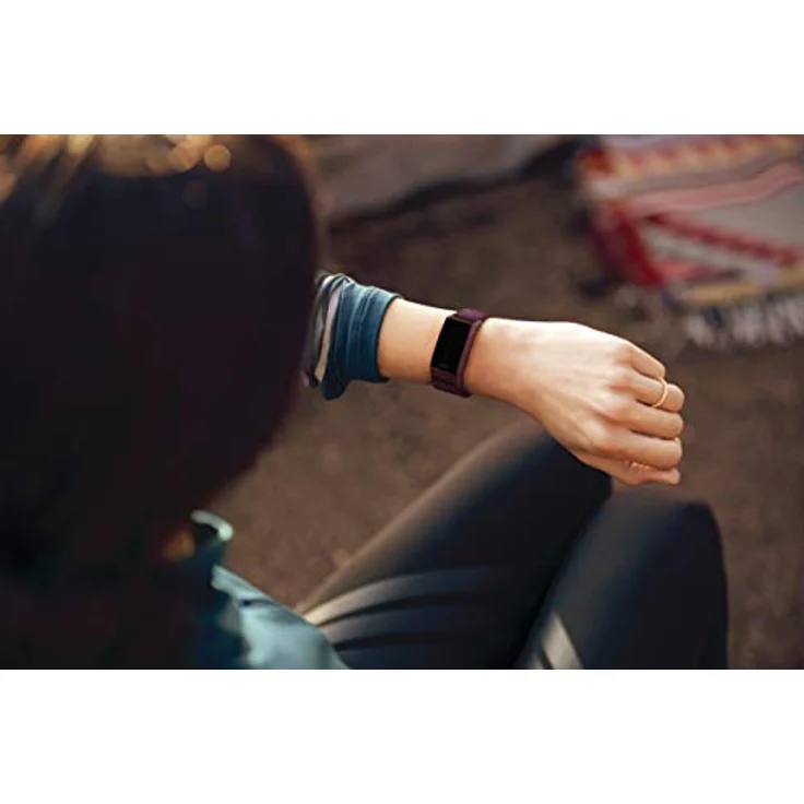 Fitbit Charge 4, Woven Band Ersatzarmband, Rosewood, Large – Bild 4