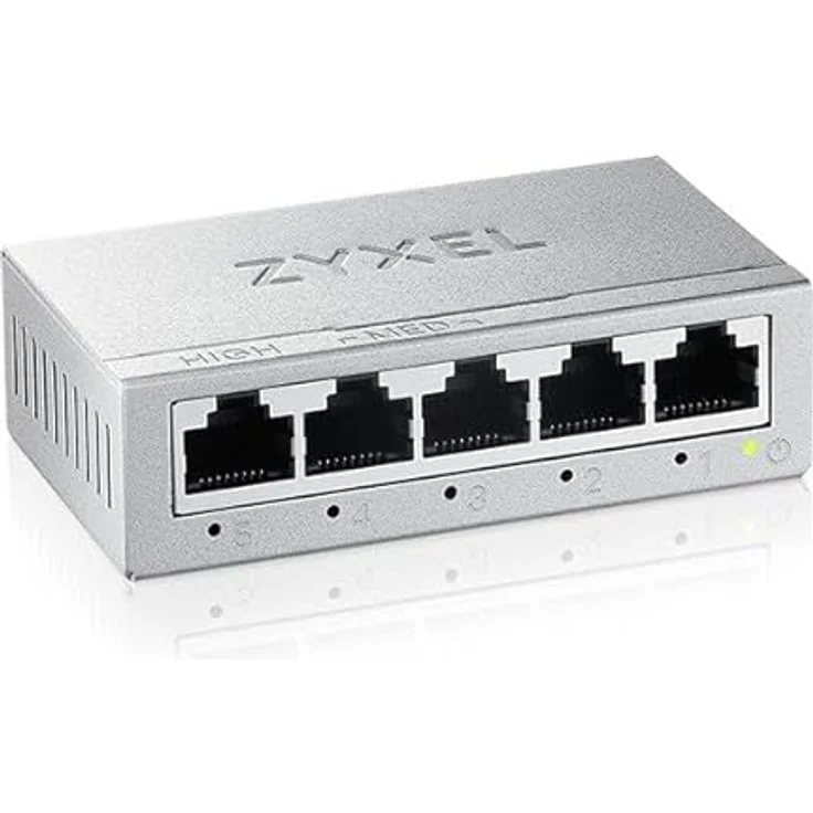 ZYXEL 5-Port Gigabit Unmanaged Ethernet Switch, Ethernet Splitter, Tisch- oder Wandmontage [GS-105B v5] - Langlebiges Metallgehäuse, energieeffizienter und geräuschloser Betrieb – Bild 2