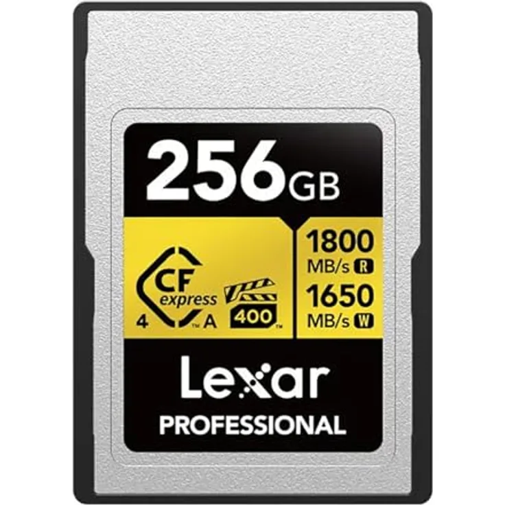 Lexar CFExpress Professional Type A 4.0 Gold, 256 GB Speicherkarte mit 1800 MB/s Lesegeschwindigkeit und VPG400-Zertifizierung
