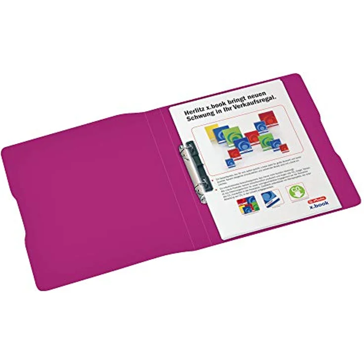 Herlitz Aktenordner Herlitz Ringbuch / DIN A4 / 16mm Füllhöhe / aus PP / Farbe: opak beere – Bild 4