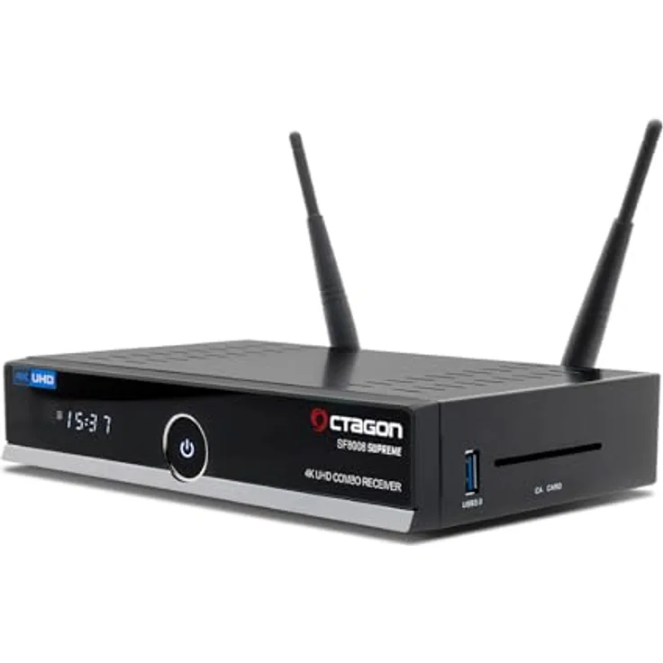 Octagon SF8008 V3 Supreme UHD 4K Twin Sat-Receiver, 256GB SSD, 2x DVB-S2X, Dual-Band WiFi, Schwarz