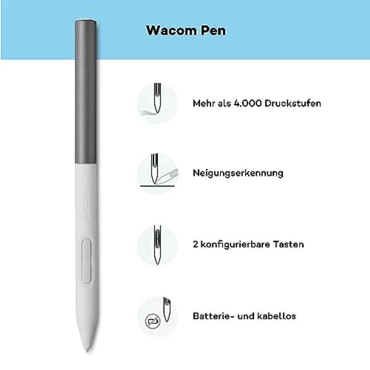 Wacom One S Grafiktablett Schwarz, Weiß 152 x 95 mm USB mit Bluetooth-Funktion – Bild 5