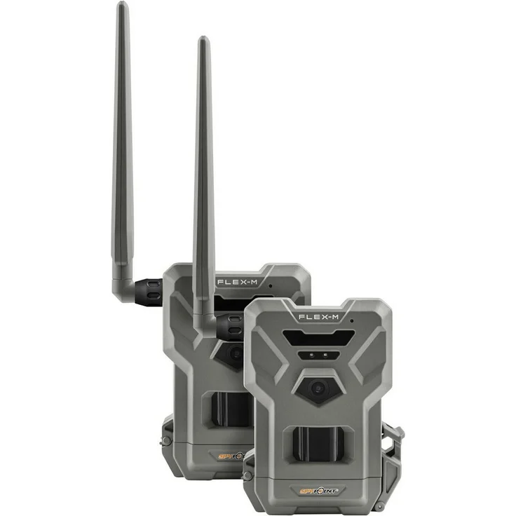 Spypoint Wildkamera Flex-M – Twin Pack Wildkamera, LTE Übertragung, 28 MP Auflösung, 15 Sek. HD Videos, 512 GB Speicher, europaweite Netzabdeckung, schwarz – Bild 1