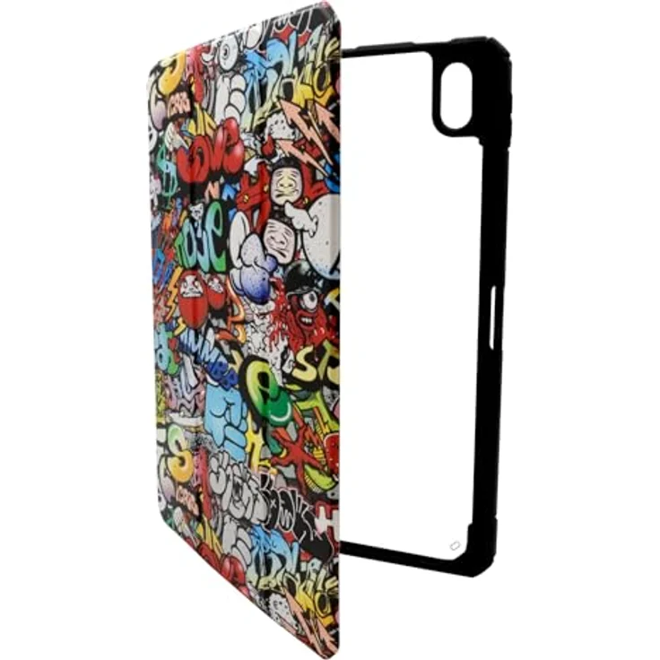 REALPOWER iPad 10 Case 10,9", Design Graffiti Bookcover für Apple, 10. Generation, Rot – Bild 3