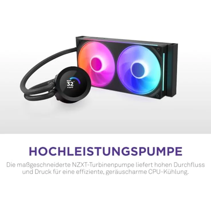 NZXT Kraken Plus RGB 240, CPU Wasserkühler mit zwei 120 mm Lüftern und anpassbarer RGB-Beleuchtung, schwarz – Bild 3