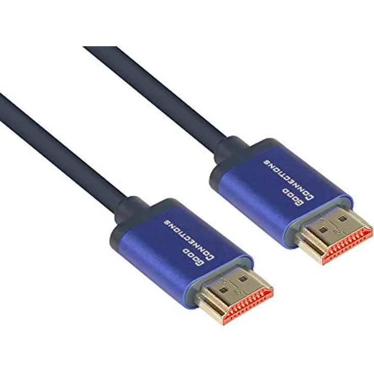 Ultra-High-Speed HDMI 2.1 SmartFLEX Kabel, 8K UHD-2 - 4K UHD, Aluminiumgehäuse, CU, dunkelblau, 0,5 – Bild 2