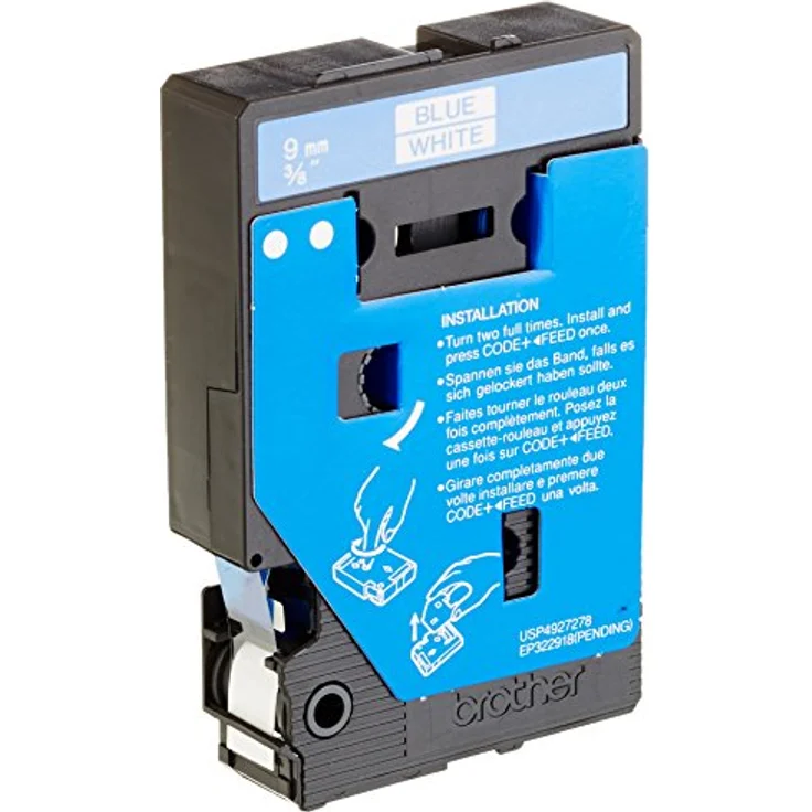 Brother Schriftband TC-293, Blau auf Weiß, 9mm x 7,7m, kompatibel mit P-touch Geräten – Bild 2