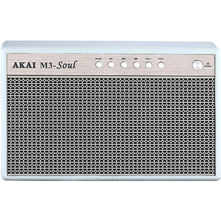 Akai M3 Soul, Tragbarer Bluetooth-Lautsprecher mit 20 W Leistung, Weiß, Verkabelt & Kabellos, 15 Stunden Akkulaufzeit