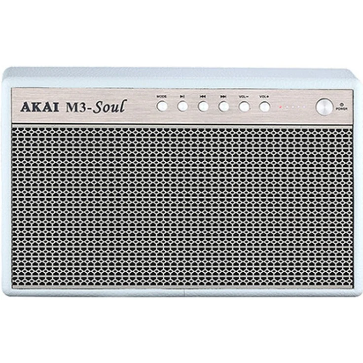 Akai M3 Soul, Tragbarer Bluetooth-Lautsprecher mit 20 W Leistung, Weiß, Verkabelt & Kabellos, 15 Stunden Akkulaufzeit