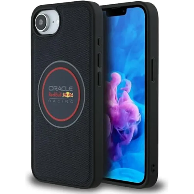 Red Bull Smartphone Hülle Meshed Logo und Red Ring MagSafe, navy blue für iPhone 16e, robuster Schutz aus umweltfreundlichem Kunststoff