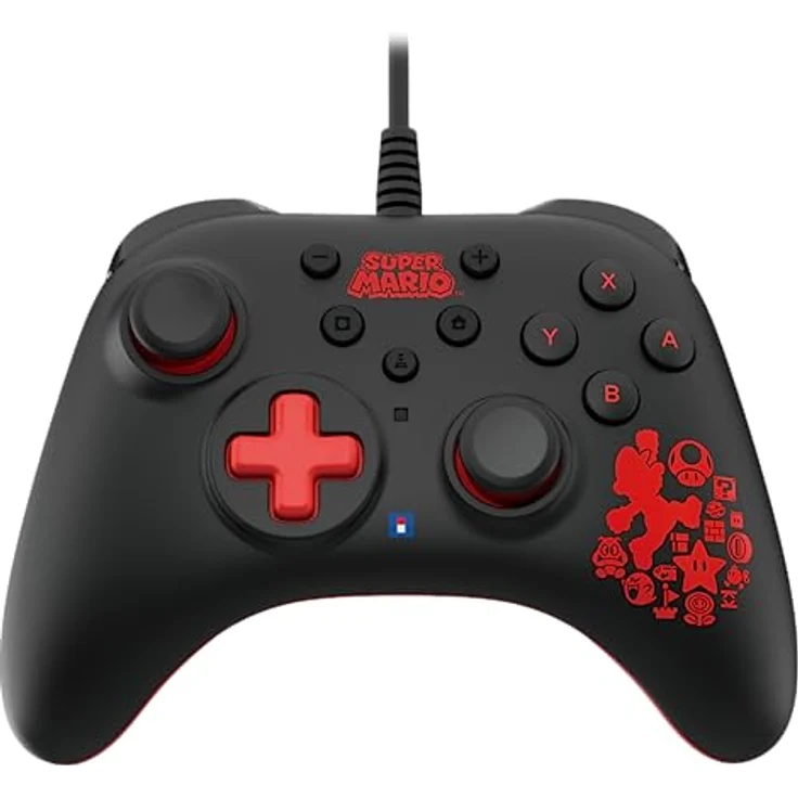 HORI Nintendo Switch HORIPAD Turbo (Mario) Ergonomic Wired Controller Pad - Offically Licensed by Nintendo – Bild 1