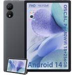 OSCAL Pad80Wifi Tablet (256GB, FHD+Display, Android 14, 8200mAh Akku, Gemini AI, 13MP Kamera, inkl. Schutzhülle) in Schwarz