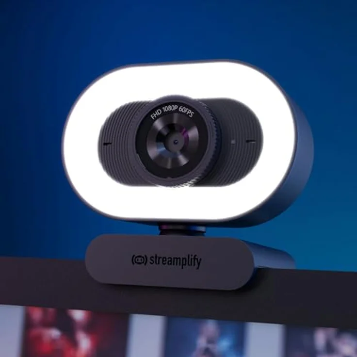 streamplify Streamplify CAM PLUS, Full-HD Webcam mit 60 fps, integriertes Ringlicht, Autofokus und Stereo-Mikrofon – Bild 6