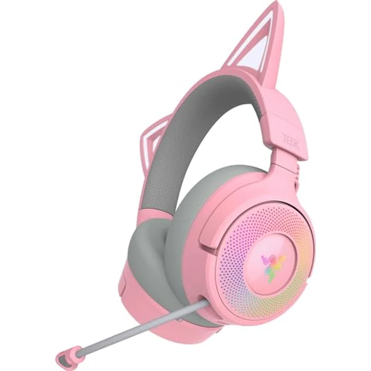 Razer Kraken Kitty V3 Pro, Kabelloses RGB-Gaming-Headset mit reaktiven Katzenohren, TriForce 40mm Treiber, Hyperspeed Wireless & Bluetooth, THX Spatial Audio | Quartz – Bild 1