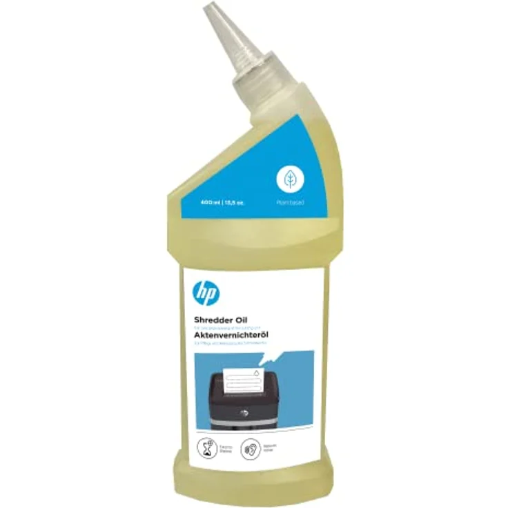 HP Aktenvernichter Öl, 400 ml Flasche, auf pflanzenbasis zur Pflege für Ihren Shredder, 9132 – Bild 1